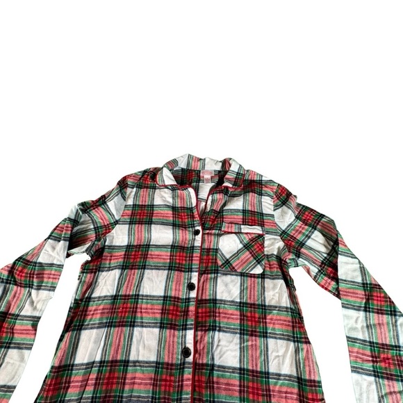 Wondershop Women’s Flannel Nightshirt S Plaid Button Down Holiday Sleepwear - Picture 2 of 7